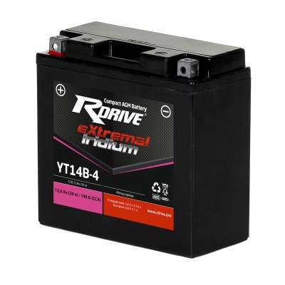 Аккумулятор мотоциклетный RDrive extremal IRIDIUM YT14B-4