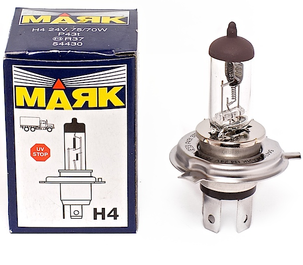 Лампа галогенная 24V Н4 75-70W P43 Маяк