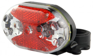 Фонарь задний JY-500T, 9 светодиодов, 3 режима работы, пластик