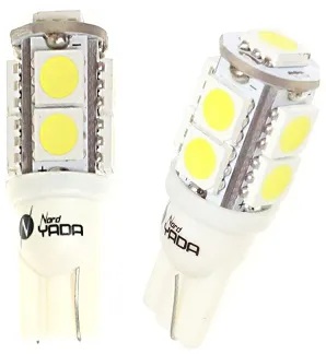 Светодиод 24V T10 9SMD (size 5050) W5W base W2.1*9.5D белый TM NORD YADA																										