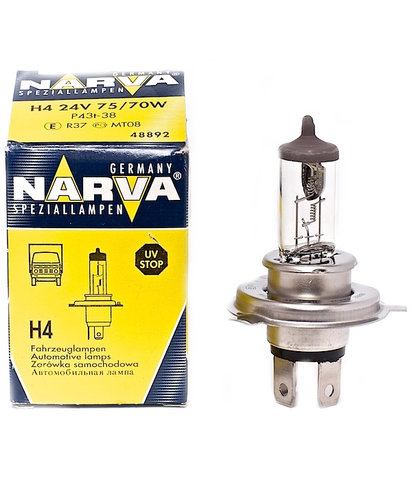 Лампа галогенная 24V H4 75-70  Р43 NARVA №48892