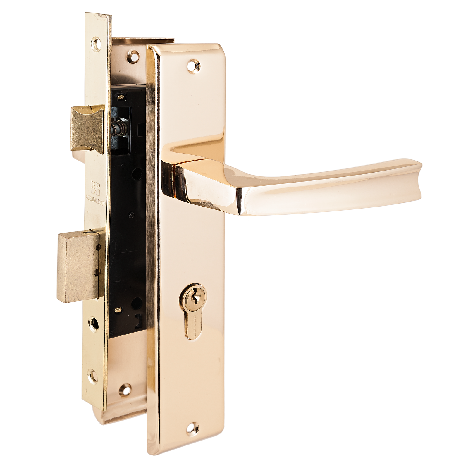 замок врезной золото