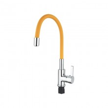 Смеситель ACCOONA для кухни однорукий с силиконовым изливом ф35 желтый A9890H