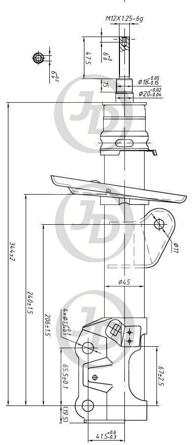 Стойка аморт. JAS0093 HONDA  FIT JAZZ GD1.2 FRONT L