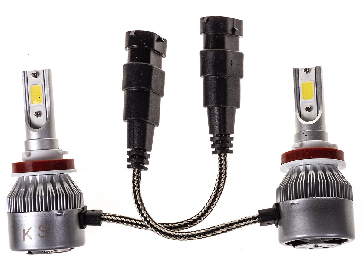 Лампа KS-C6-H11 светодиодная, H11 36W 3800LM, радиатор+вентилятор охлаждения, 2шт, 8V-48V