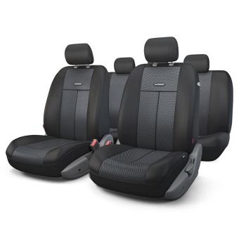 Чехлы автомобильные TT, полиэстер/велюр, 9 предметов, передний ряд, задний ряд, AIRBAG, чёрн./черн