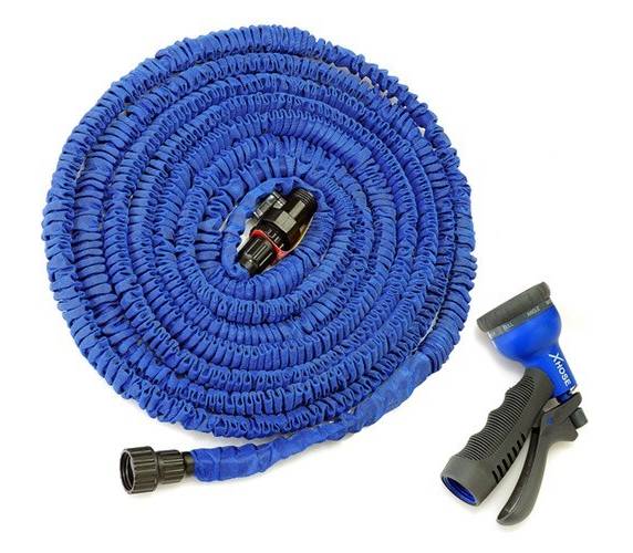 Шланг поливочный саморастягивающийся 30м зеленый, синий Magik Hose