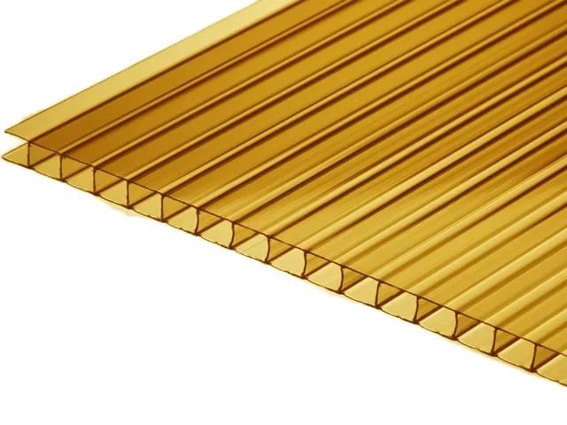 Плита из канального поликарбоната 4х2100х6000 (бронза)