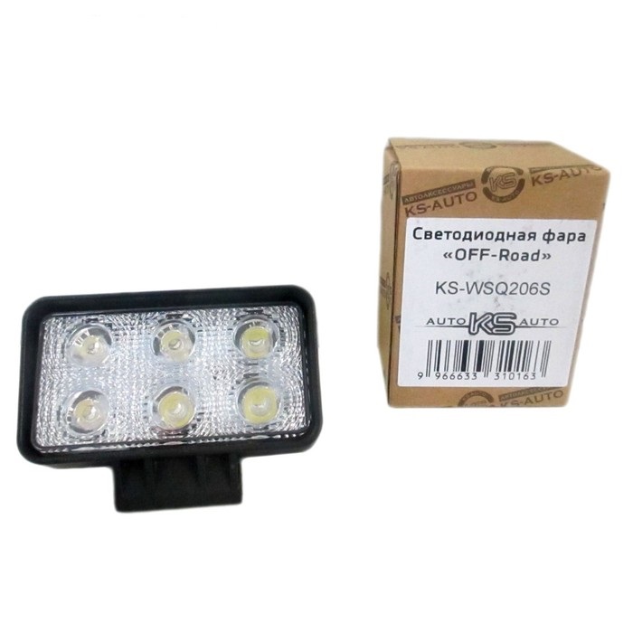 Фара противотуманная KS-WSQ206S OFF - Road, 6 диодов, 18W, направленный свет, 110x50x80мм, 12-24V, KS-WSQ206S, 131909
