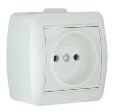 Розетка 1 ОП "NATA" б/з керамика/бел