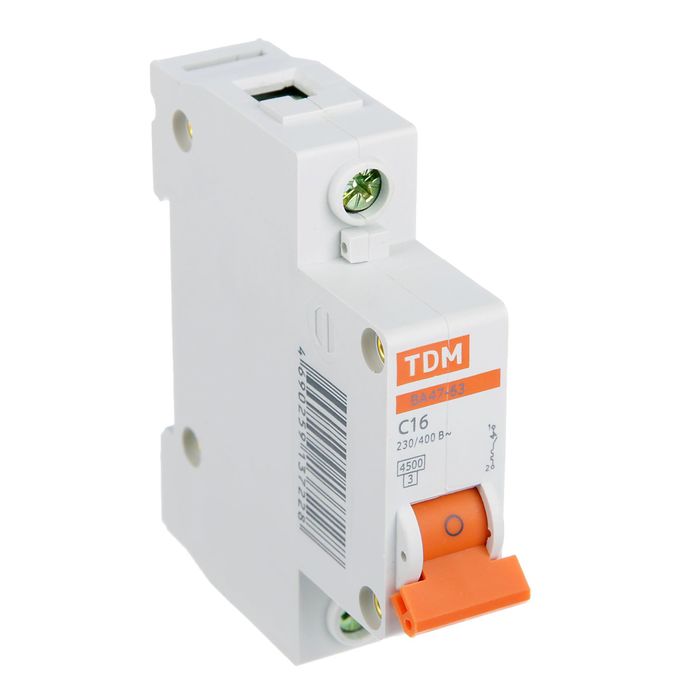 Автомат ВА 47-63 1Р 16A 4,5kA С TDM, без пломбы, 115847     , SQ0218-0003