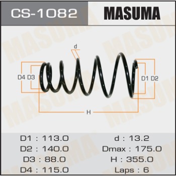 Пружина передняя TOYOTA MASUMA CAMRY ACV40, CS1082 Пружина передняя TOYOTA MASUMA CAMRY ACV40, CS1082