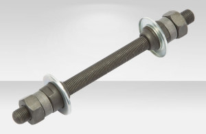 Ось передней втулки (140мм, d-9 мм, гайка, конуса, контргайки, шайбы безопасности)