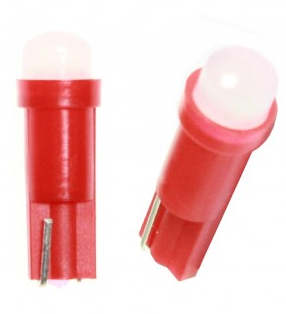 Светодиод 12V T5-01 (1LED) COB W1.2W Base:W2.0-4.6d красный 0.24W 1lm TM NORD YADA																		