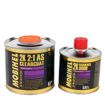 Лак бесцветный MOBIHEL 2K в комплекте с отвердитель MOBIHEL 8800, 0,5л+0,25,
