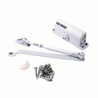 Доводчик дверной NOTEDO DC-060-I SILVER, WHITE до 60кг белый, серебр., 9530, 9531, 149785