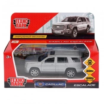 Машина металл CADILLAC ESCALADE 12см, двери, багаж, инерц, серебрист,