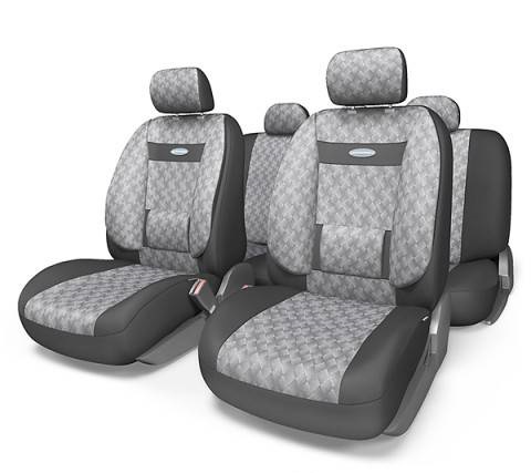 Чехлы Автопрофи Comfort с бок и ортопедической поддержкой спины, жакард, DIAMOND (11 предметов), 37892