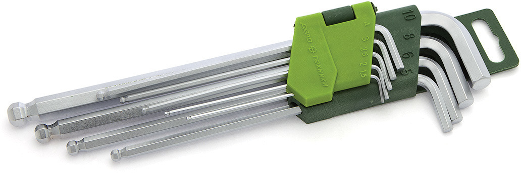 Набор ключей шестигран. с шаром длинных 9шт (1,5, 2, 2,5, 3, 4, 5, 6, 8, 10мм) ДЕЛО ТЕХНИКИ, 562092,11233