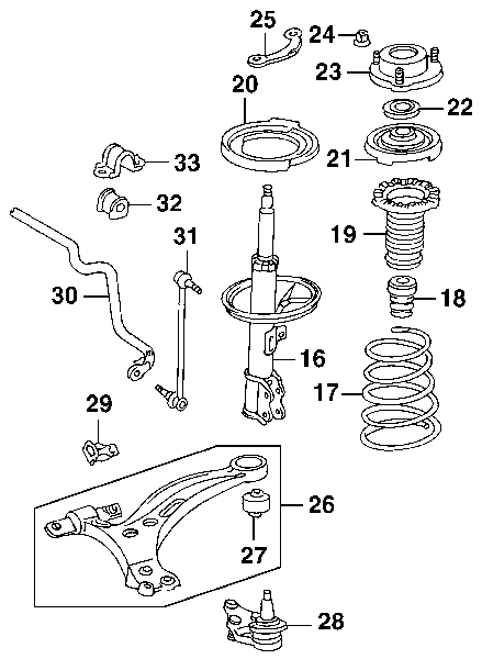 Стойка аморт. JAS 0016
