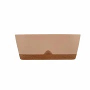 Горшок овальный InGreen WOOD для суккулентов, 25 см молочный шоколад/бук