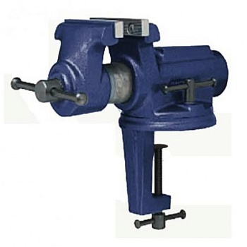 Тиски слесарные поворотные КОБАЛЬТ настольные, ширина губок 100мм, захват 63.5мм, 6.7кг, наковальня