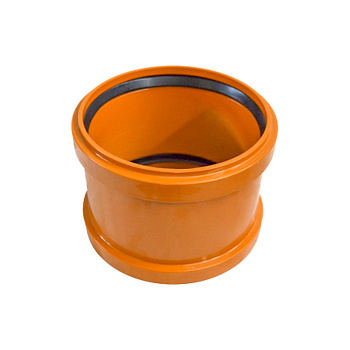 Муфта канализации 110 наруж., рыжая