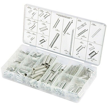 Набор пружин 5,5х17, 5,5х38, 6,5х10, 7х12,5, 7х19, 9х35, 9,5х16, 9,5х19 мм, 200 предметов Сибртех