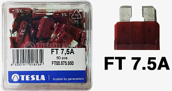 Предохранители TESLA FN (мини) 7,5A (50шт)