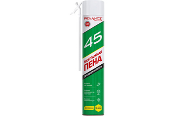 Пена монтажная бытовая REALIST Green 45л всесезонная Пена монтажная бытовая REALIST Green 45л всесезонная