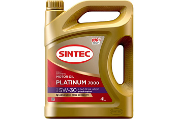 Масло SINTEC Платинум 7000 SAE 5W30  GF-6А SP (А3/В4)  синт. 4л Масло SINTEC Платинум 7000 SAE 5W30  GF-6А SP (А3/В4)  синт. 4л
