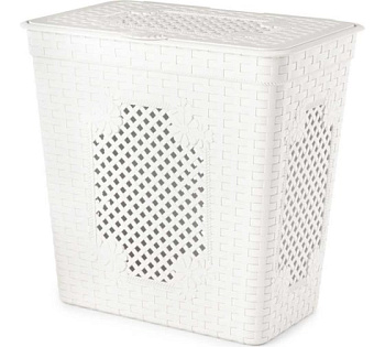 Корзина д/белья "Плетенка люкс" 85л (белый)