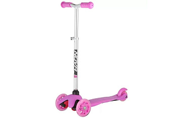 Самокат Novatrack Disco-kids Start, колеса PU пер.120*24 задн.76*24мм нежно-розовый
