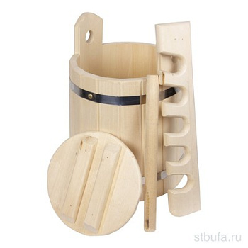 Кадка с гнетом 15л, липа, БАННАЯ ЛИНИЯ