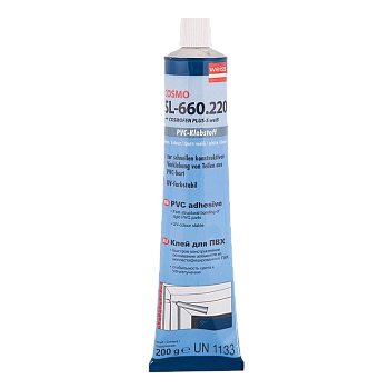 Клей для ПВХ, алюм. мембранный тюбик 200гр, COSMO PLUS-S ,БЕЛЫЙ, WEIB, (Германия) Клей для ПВХ, алюм. мембранный тюбик 200гр, COSMO PLUS-S ,БЕЛЫЙ, WEIB, (Германия)