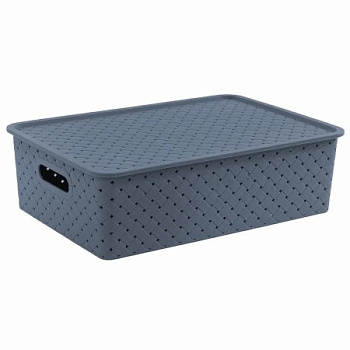 Корзинка "Береста" 7,5л 350х245х105мм  с крышкой (космик)