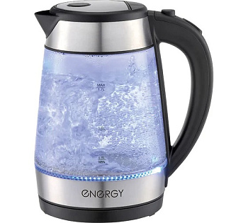 Чайник ENERGY E-254 (1.7л)  стекло, пластик цвет черный
