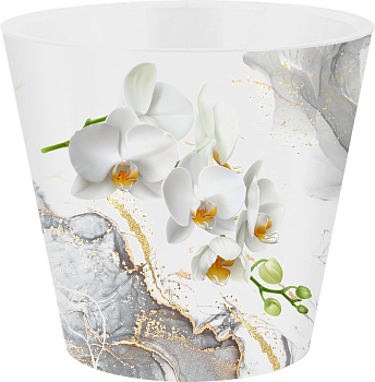 Горшок для цветов London Orchid Deco D 160 мм/1,6 л белая орхидея
