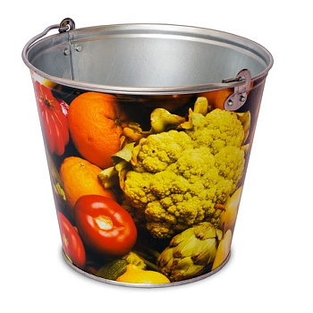 Ведро оцинкованное 9л цветной рисунок в ассор-те