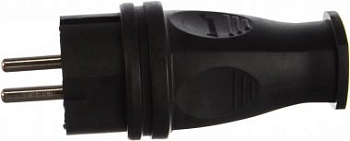 Вилка однофазовая 2Р+РЕ 1х16А 220-240 V(каучук) В16-001