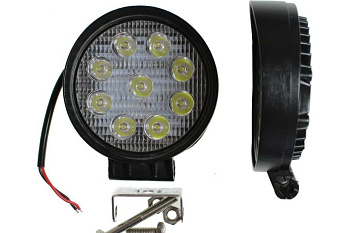 Фара рабочего света 27Вт круг 9 диодов дальний 112х45 ТМ Nord YADA																										