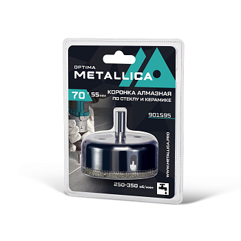 Коронка алмазная METALLICA Optima 70x55 мм, #80, по стеклу, плитке