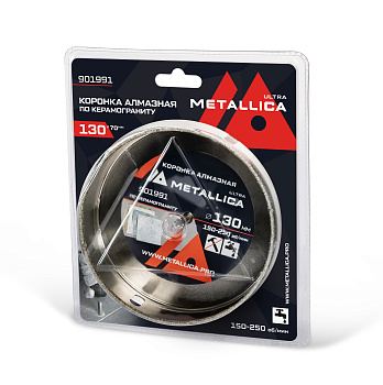 Коронка алмазная METALLICA Ultra 130х70 мм, #46, с сверлом, по керамограниту, плитке
