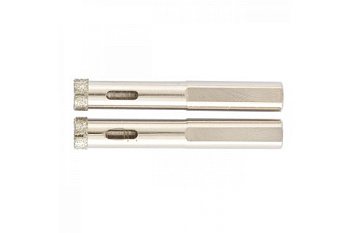 Коронка со сверлом по керамограниту, 10х67 мм, 3-гранный хвостовик 2шт Matrix