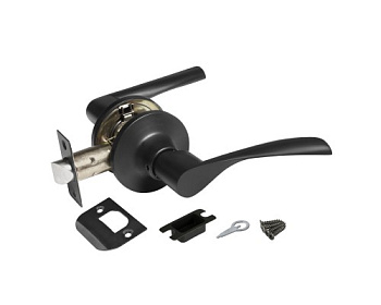 Ручка защелка DK610 BL-PS (6010 BL-P) (без фик.) черный (44451) (AJAX)
