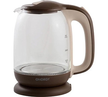 Чайник ENERGY E-281 (1.7л) стекло, пластик, цвет коричневый