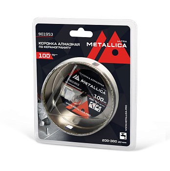 Коронка алмазная METALLICA Ultra 100х70 мм, #46, с сверлом, по керамограниту, плитке