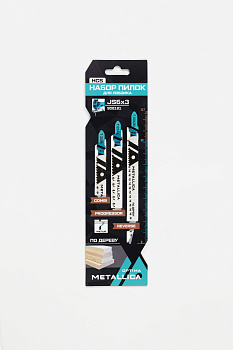 Набор пилок д/лобзика METALLICA Optima №6 по дереву: T234X/T301BR/T308B, чистый рез, в карт., 3шт Набор пилок д/лобзика METALLICA Optima №6 по дереву: T234X/T301BR/T308B, чистый рез, в карт., 3шт