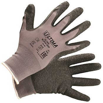 Перчатки BLACK GRIP трикотажные нейлоновые с латексным текстурированным покрытием 9L