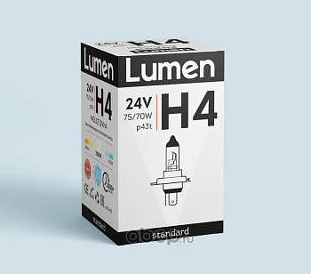 Лампа галогенная H4 Lumen Standard 24V- 75/70W P43t